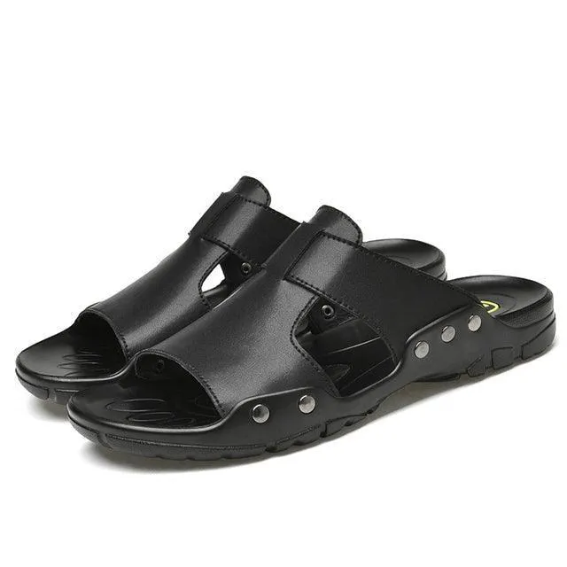 Summer Slip On Leather Sandals