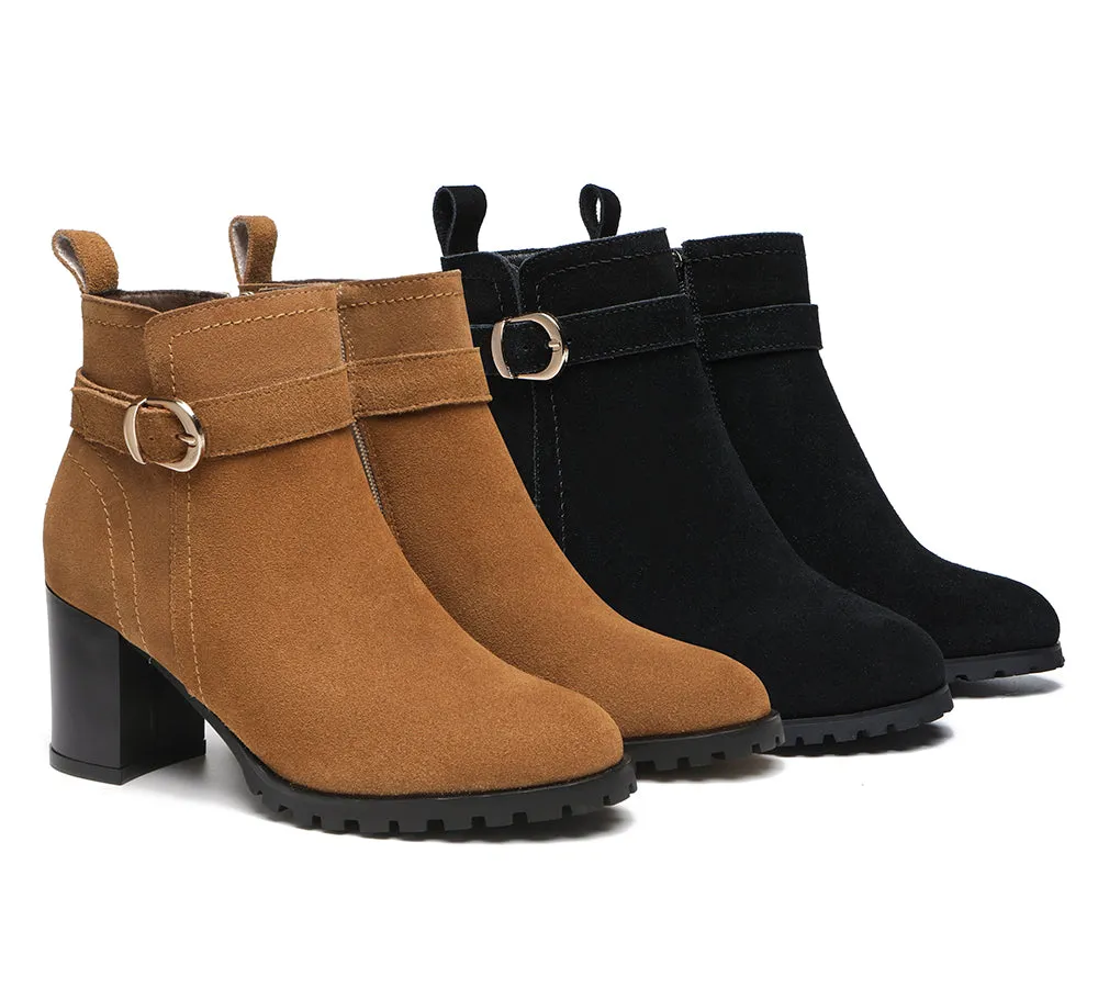 TARRAMARRA Leather Zipper Ankle Heel Boots Women Vica