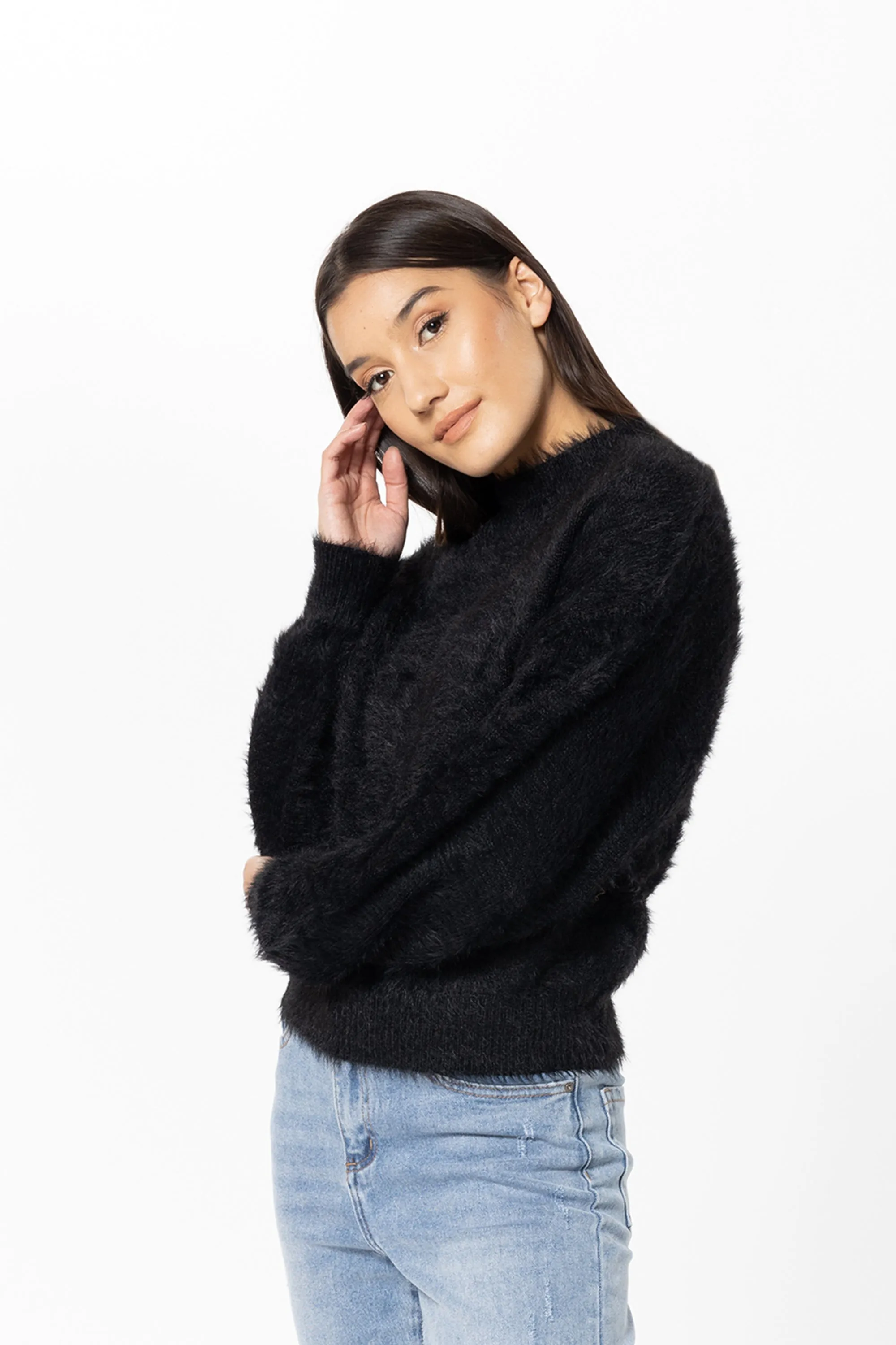 Wanderlust Black Crew Knit