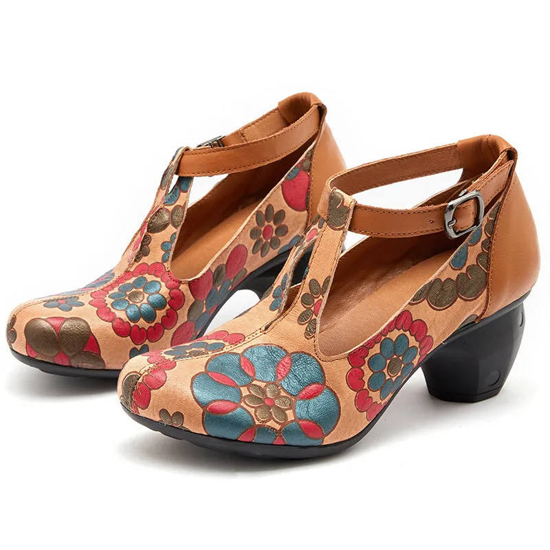 Women Autumn Retro Leather Pump Casual Shoes