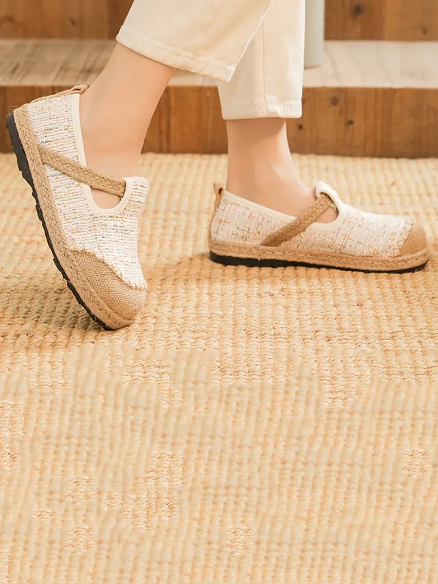 Women Ethnic Summer Linen Cotton Flat Shoes KL1035