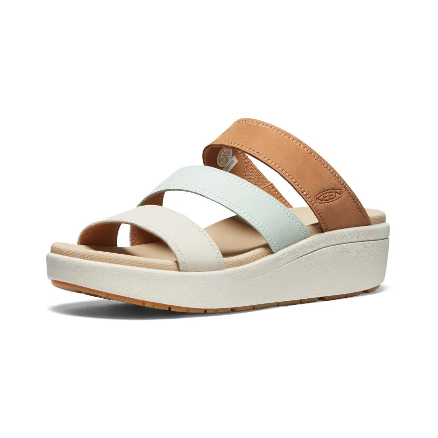 Women's Ellecity Slide  |  Natural Leather/Clearly Aqua