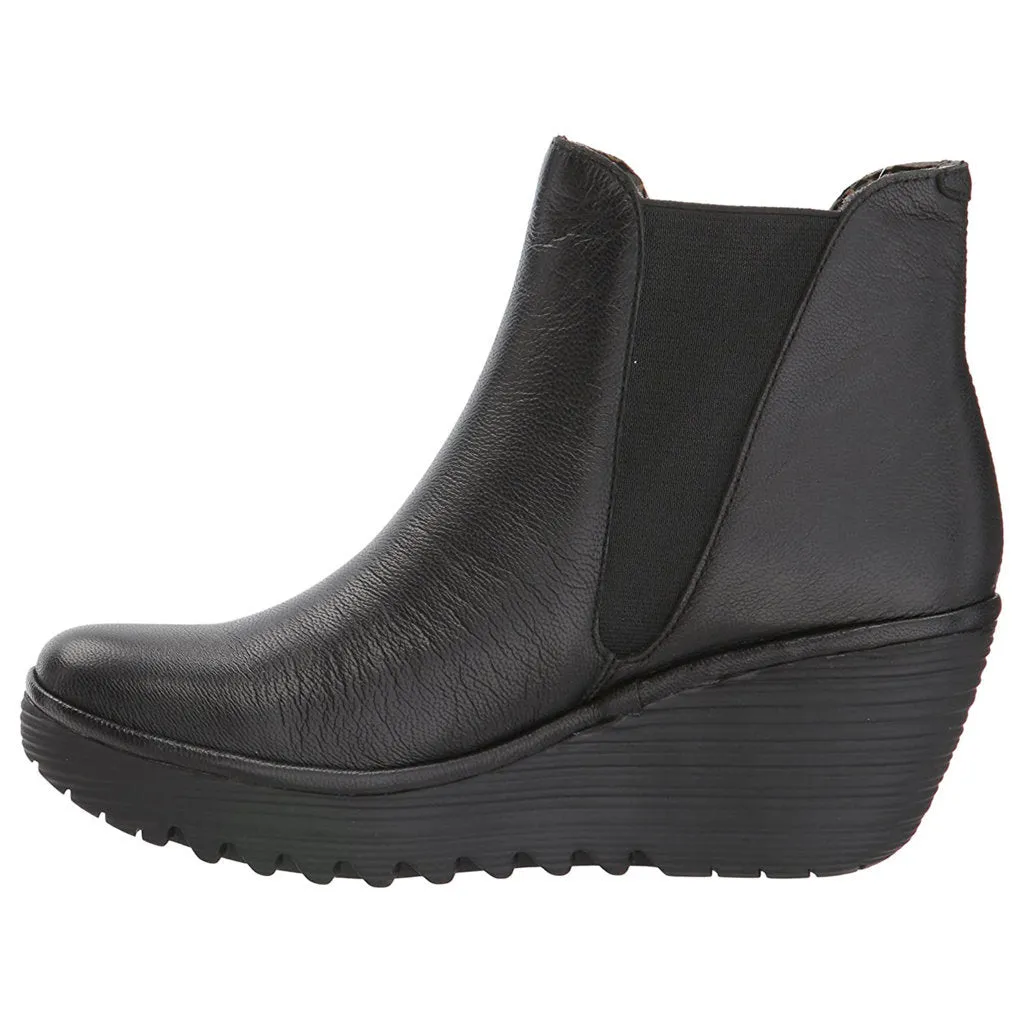 Yoss Mousse Leather Women's Wedge Heel Chelsea Boots