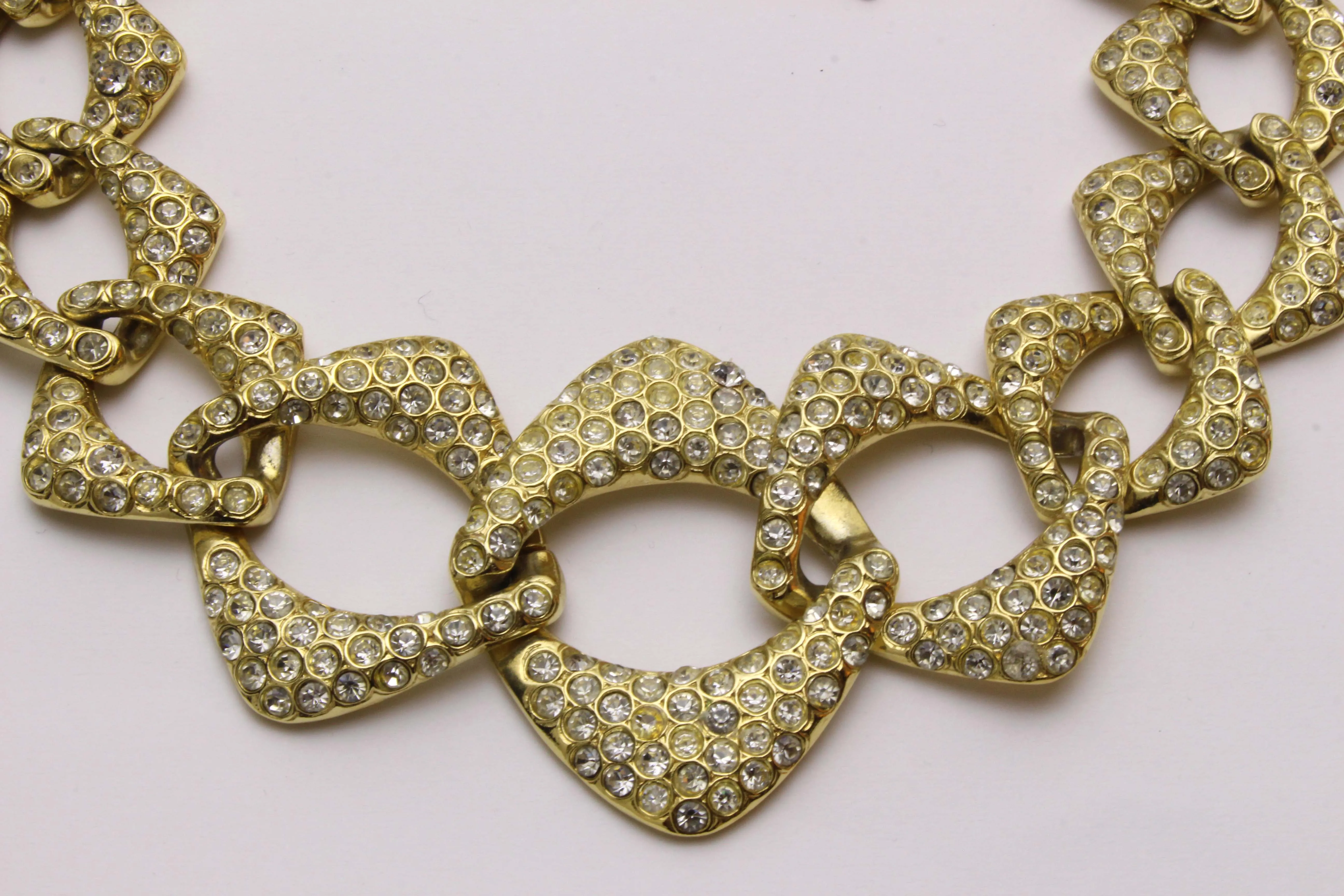 YVES SAINT LAURENT chunky chain rhinestones necklace