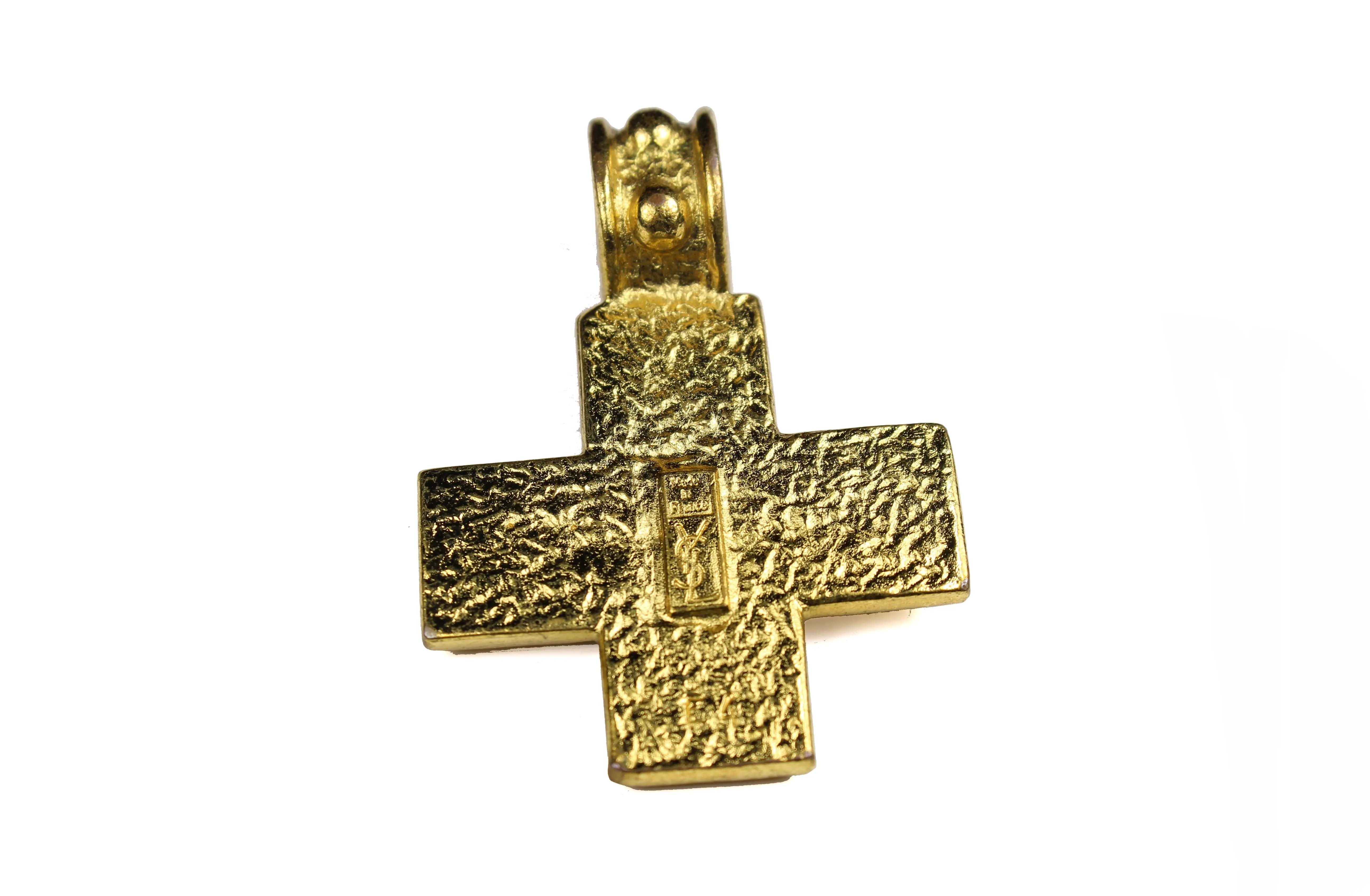 YVES SAINT LAURENT cross pendant necklace