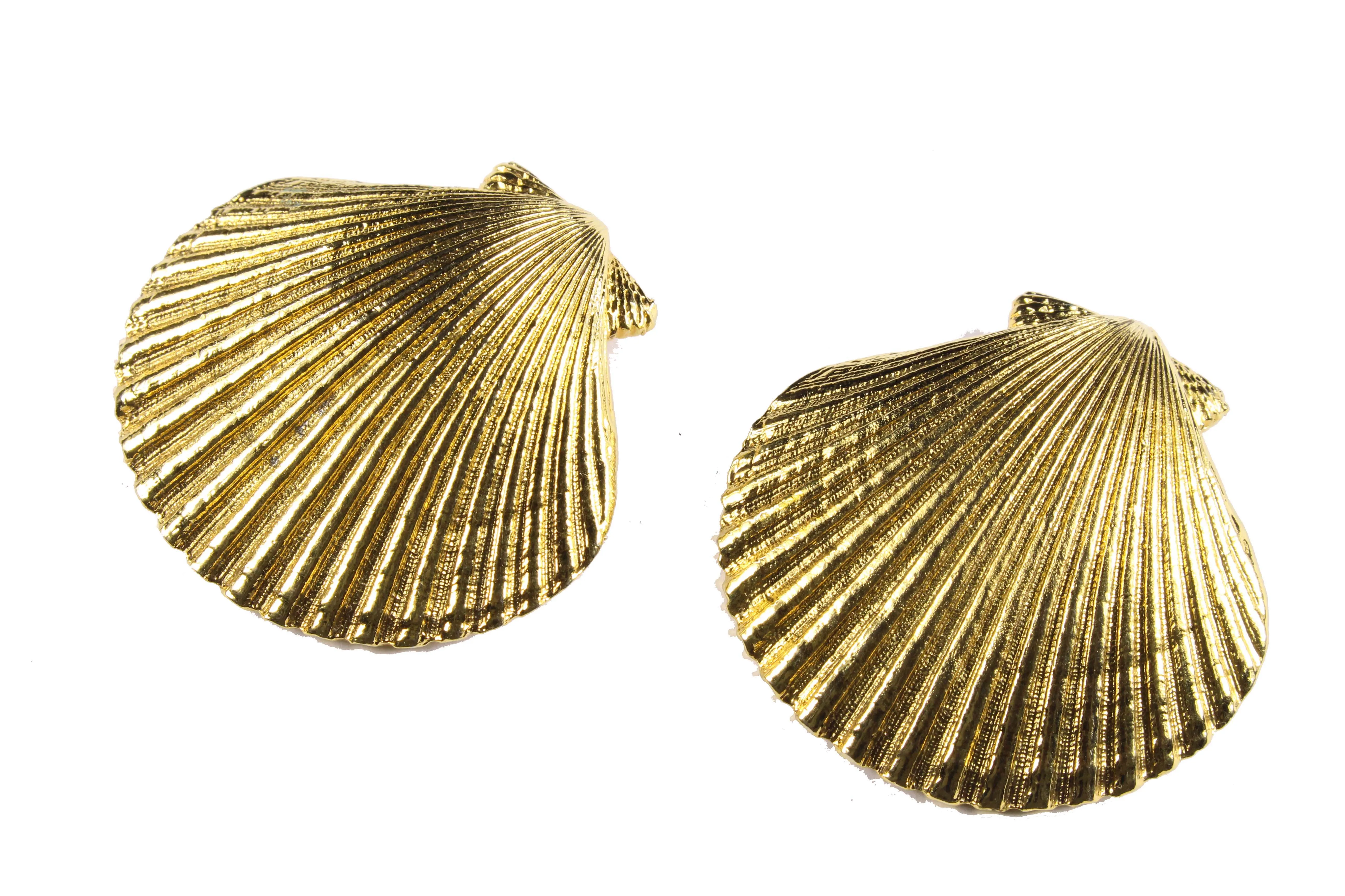 YVES SAINT LAURENT shell earrings