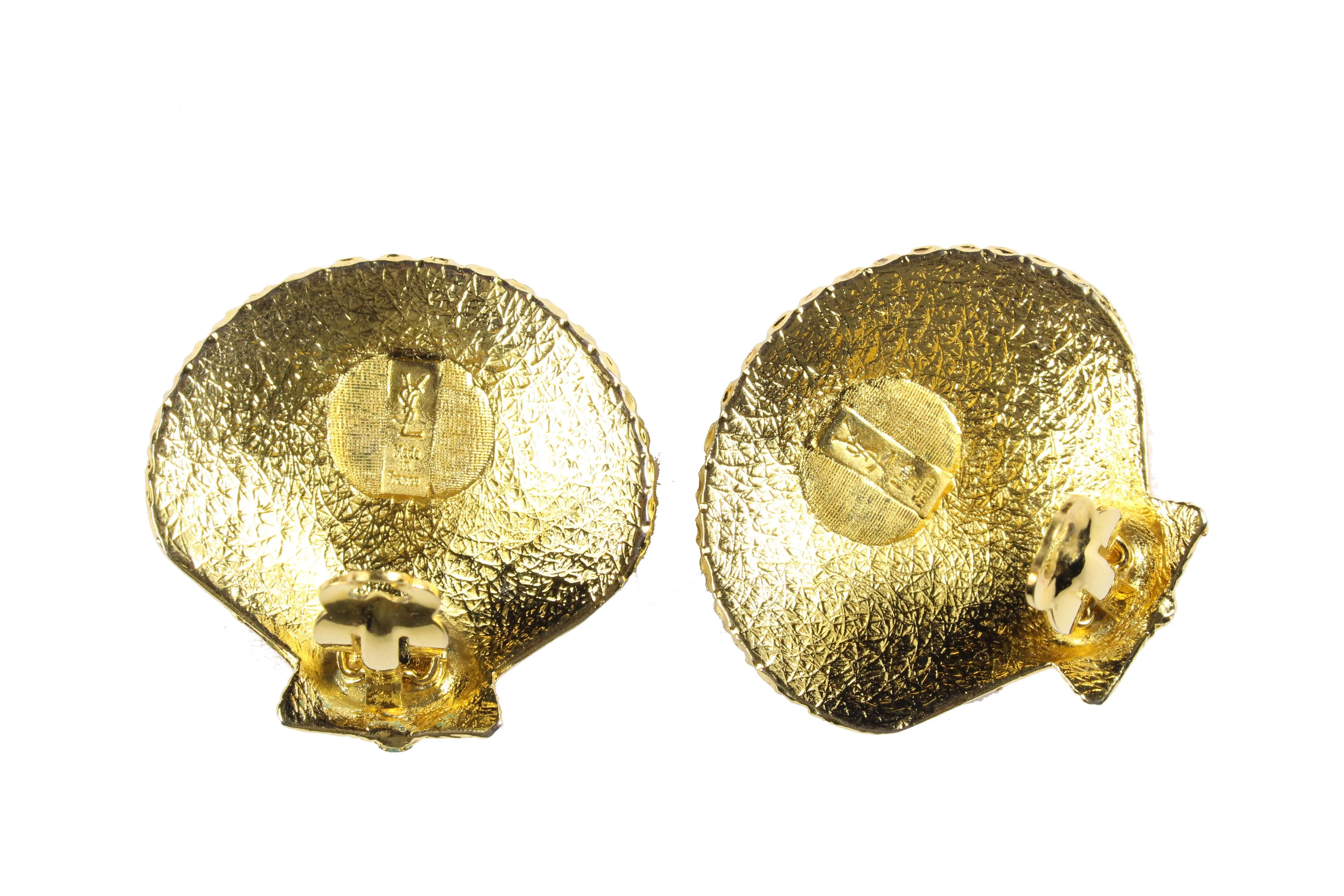 YVES SAINT LAURENT shell earrings