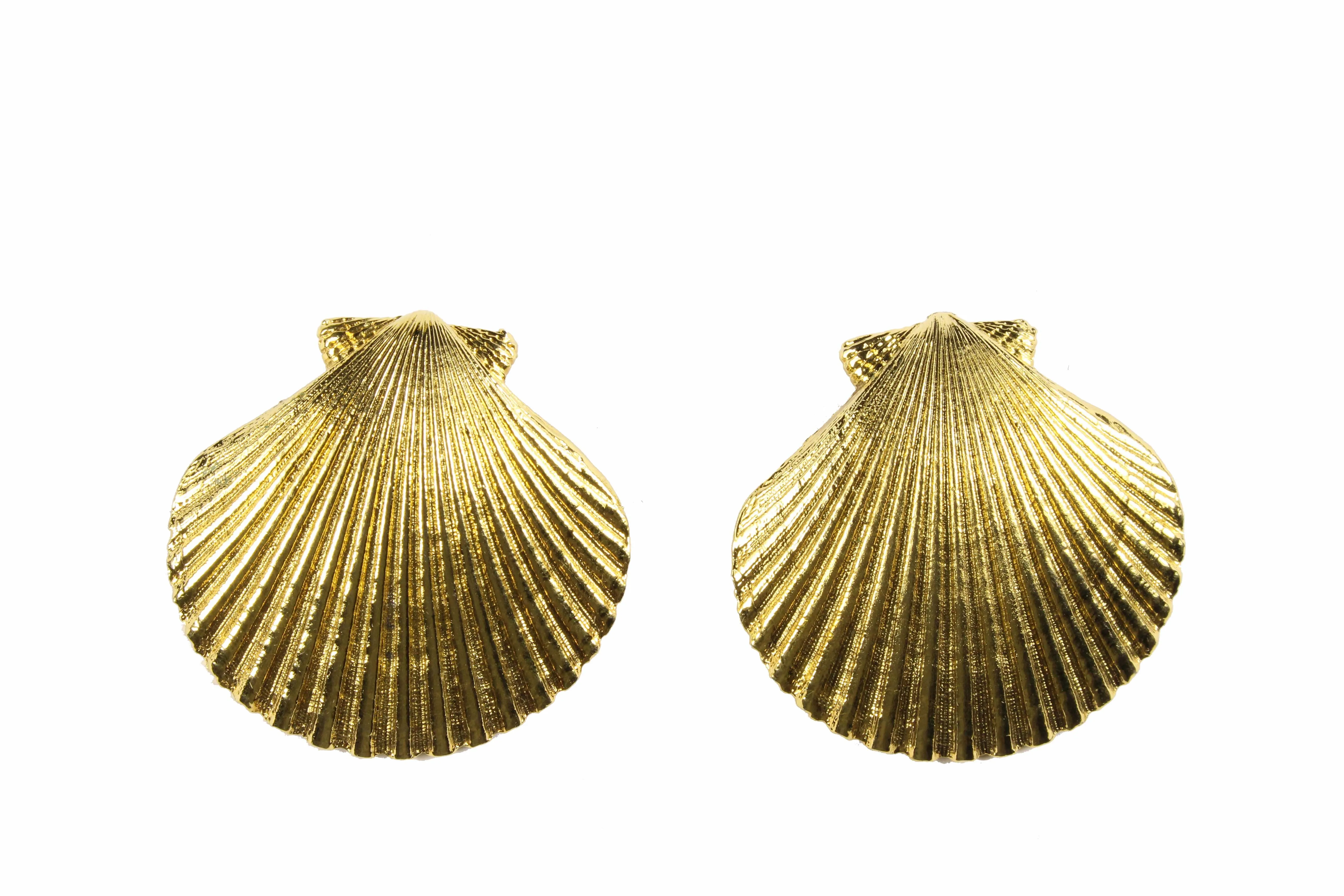 YVES SAINT LAURENT shell earrings