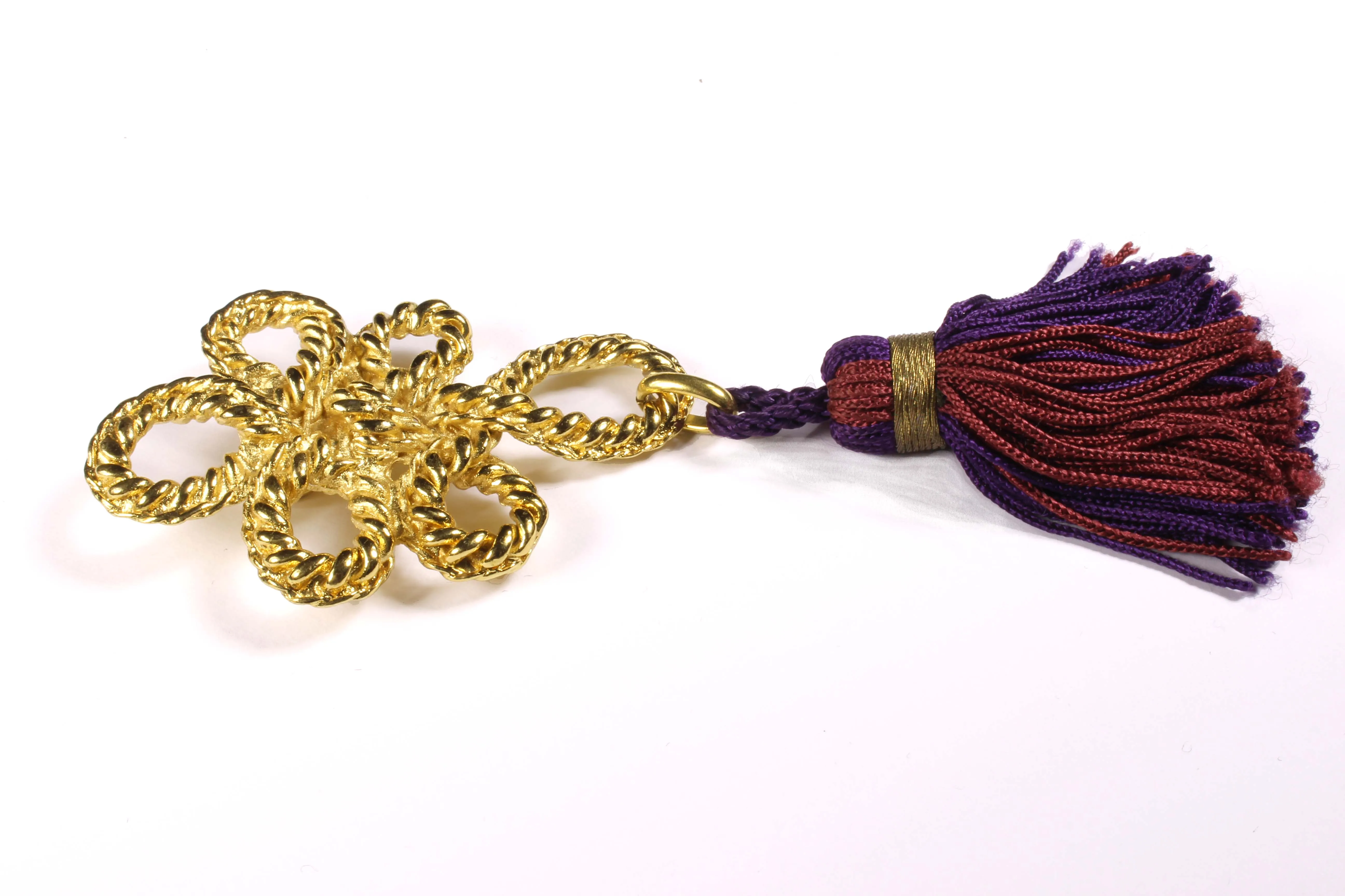 YVES SAINT LAURENT tassel brooch pendant