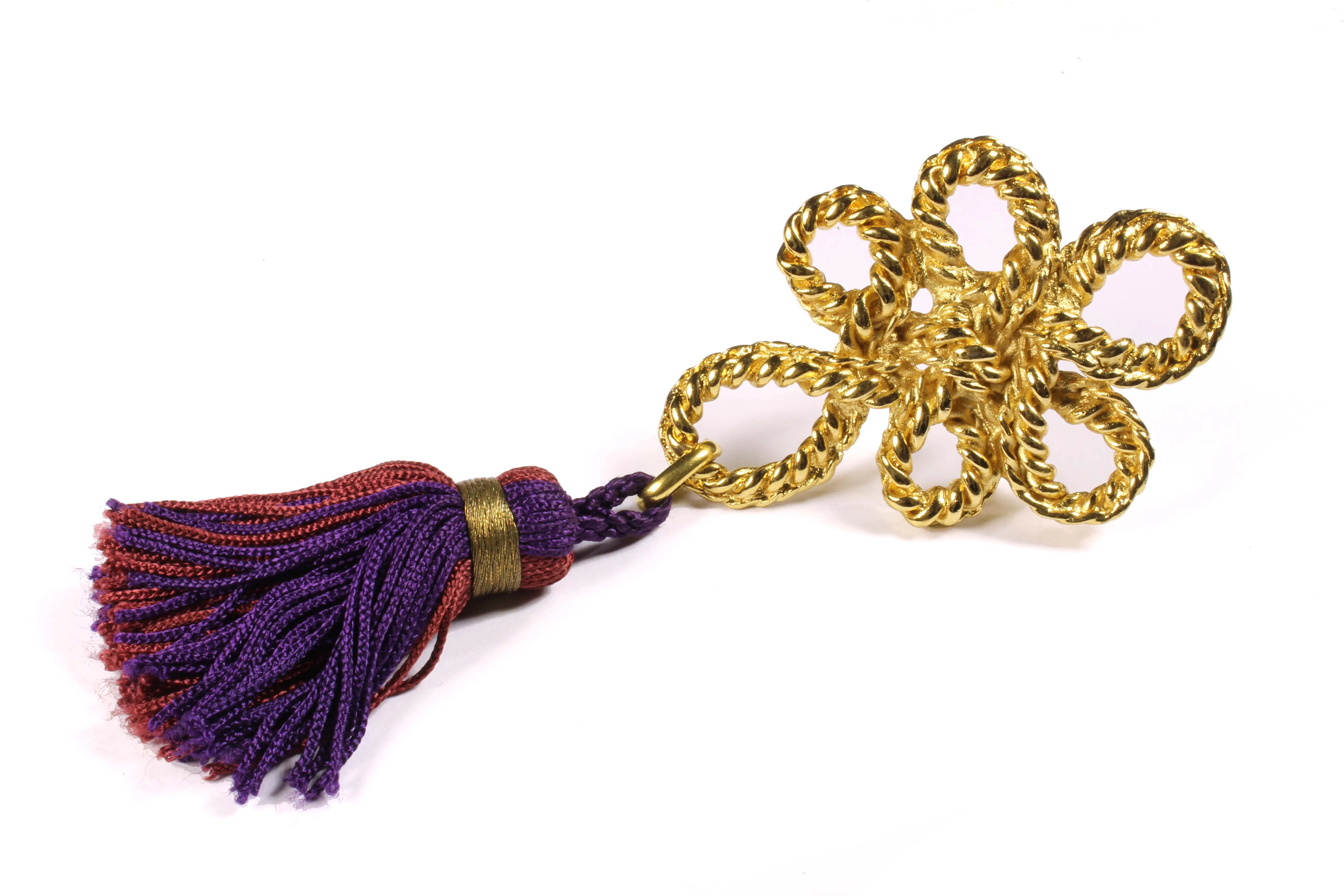 YVES SAINT LAURENT tassel brooch pendant