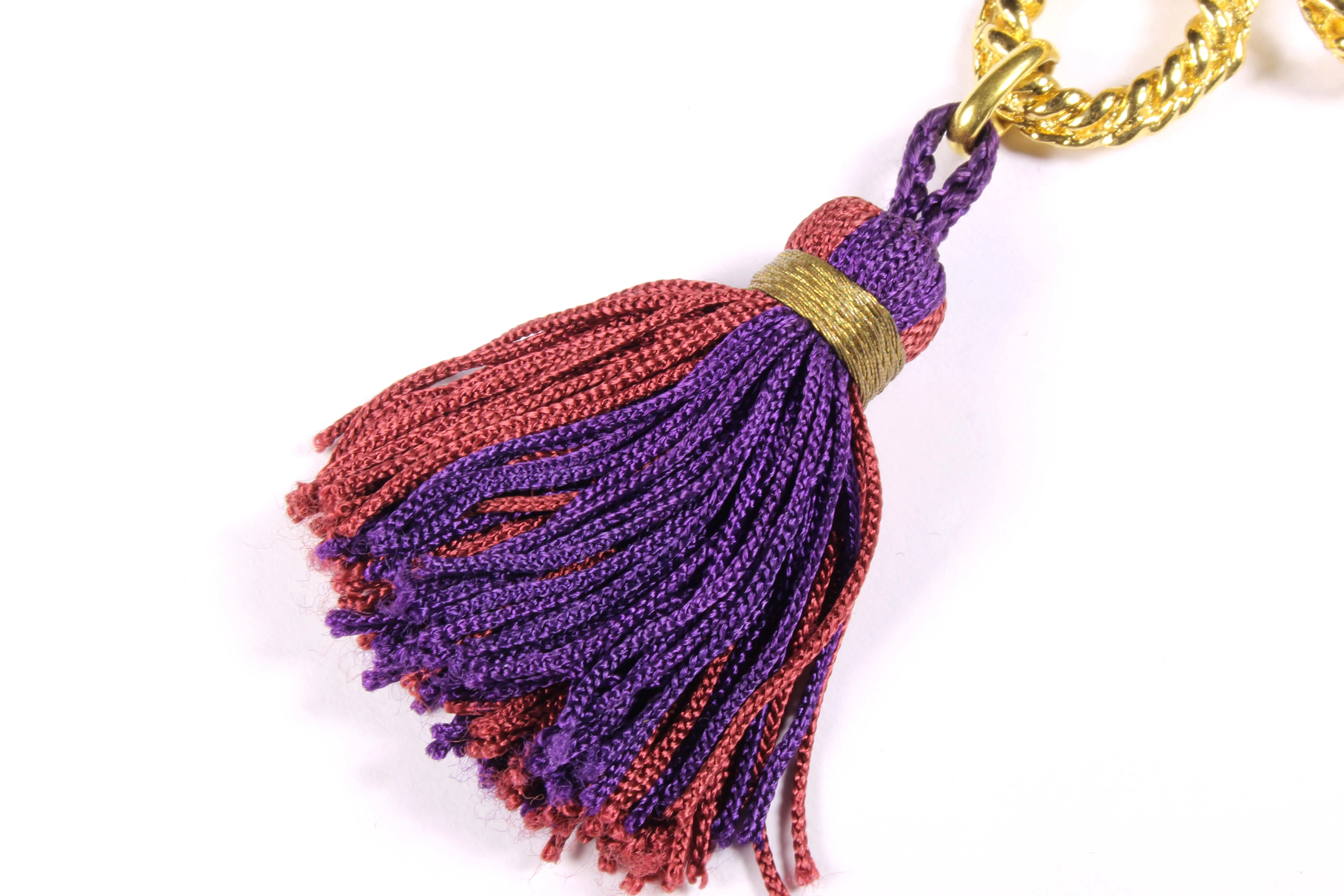 YVES SAINT LAURENT tassel brooch pendant