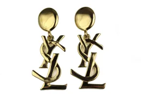 YVES SAINT LAURENT Vintage Logo Earrings