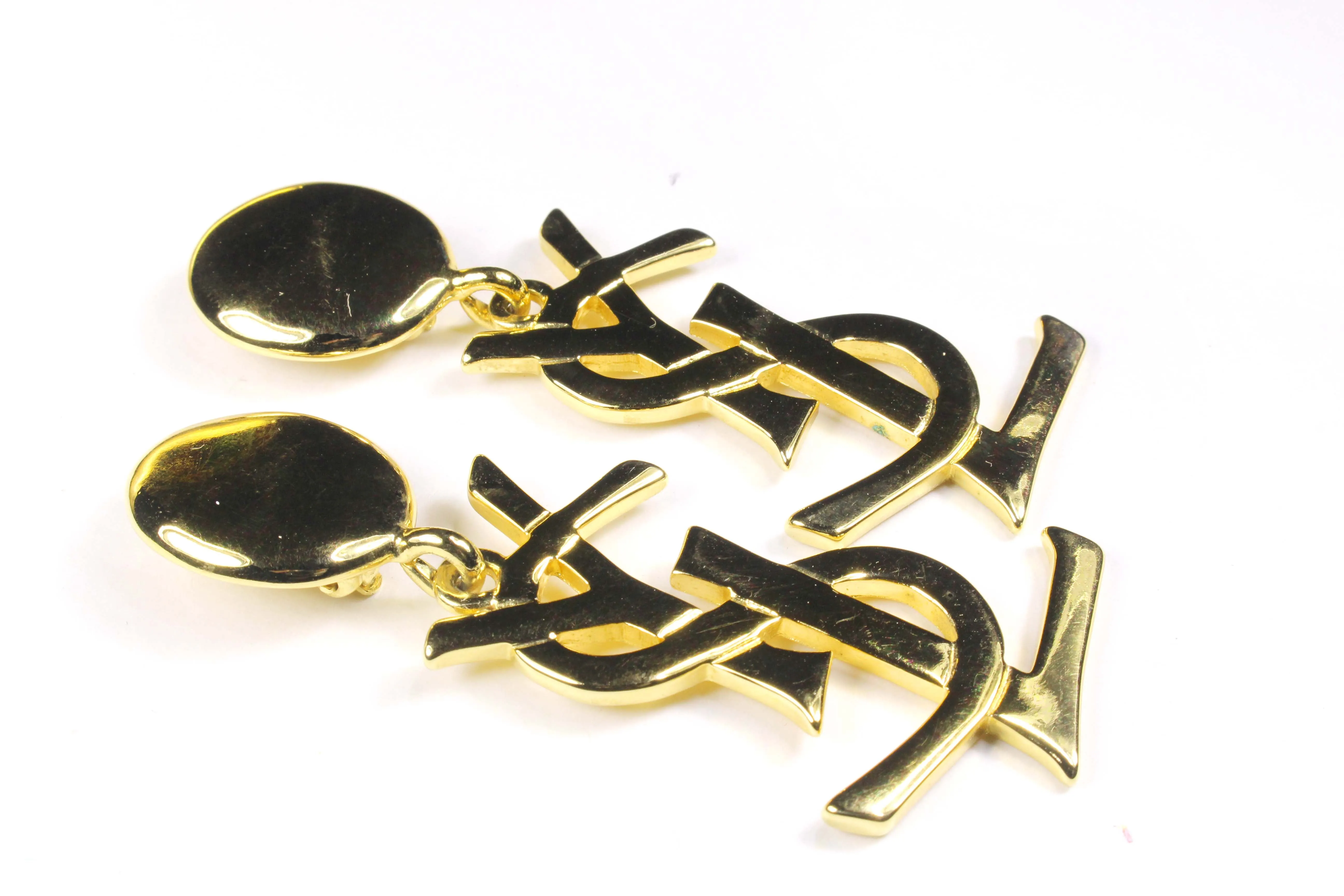 YVES SAINT LAURENT Vintage Logo Earrings