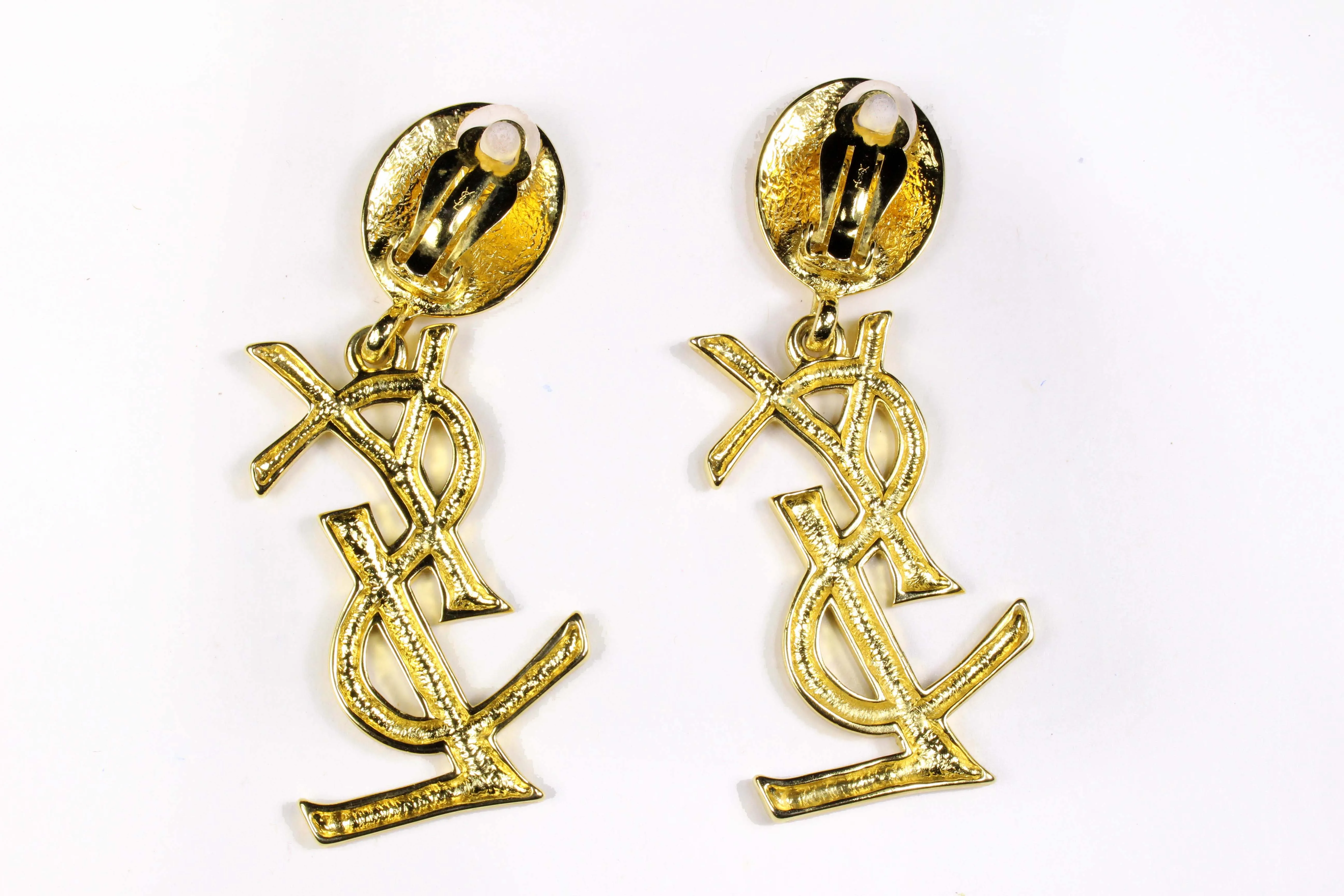 YVES SAINT LAURENT Vintage Logo Earrings